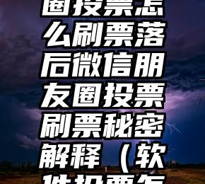 简单的来说下微信投票人工怎么刷票（微信纯人工投票）