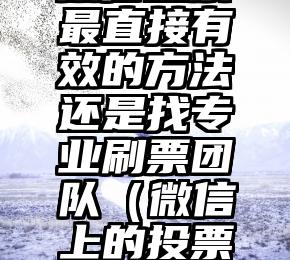 简单的来说下微信投票人工怎么刷票（微信纯人工投票）