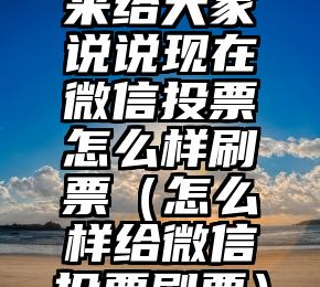 简单的来说下微信投票人工怎么刷票（微信纯人工投票）