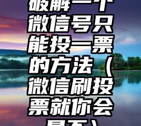 简单的来说下微信投票人工怎么刷票（微信纯人工投票）