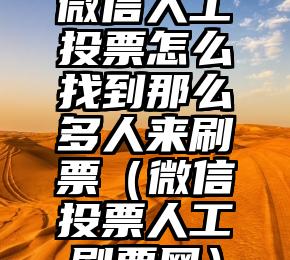 简单的来说下微信投票人工怎么刷票（微信纯人工投票）