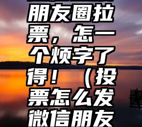 简单的来说下微信投票人工怎么刷票（微信纯人工投票）