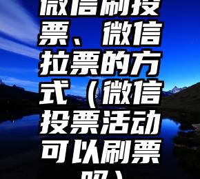 简单的来说下微信投票人工怎么刷票（微信纯人工投票）