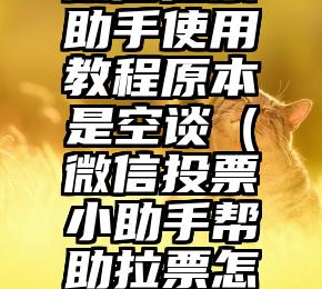 简单的来说下微信投票人工怎么刷票（微信纯人工投票）