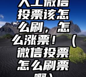 简单的来说下微信投票人工怎么刷票（微信纯人工投票）