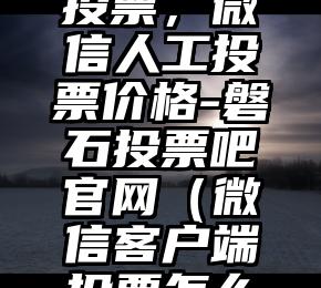 简单的来说下微信投票人工怎么刷票(微信纯人工投票)