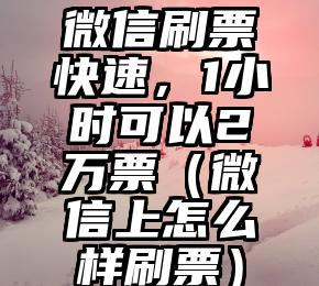 简单的来说下微信投票人工怎么刷票（微信纯人工投票）