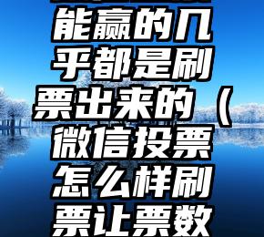 简单的来说下微信投票人工怎么刷票（微信纯人工投票）
