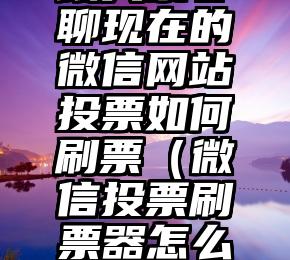简单的来说下微信投票人工怎么刷票（微信纯人工投票）
