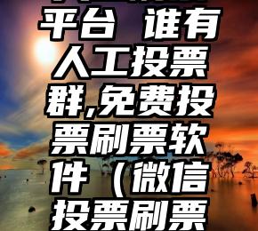 简单的来说下微信投票人工怎么刷票(微信纯人工投票)