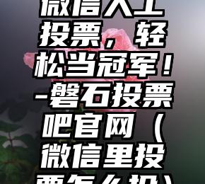 简单的来说下微信投票人工怎么刷票（微信纯人工投票）