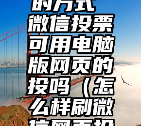 简单的来说下微信投票人工怎么刷票（微信纯人工投票）