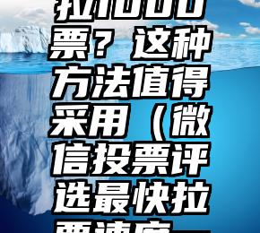 简单的来说下微信投票人工怎么刷票(微信纯人工投票)