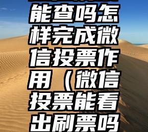 简单的来说下微信投票人工怎么刷票（微信纯人工投票）