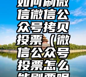 简单的来说下微信投票人工怎么刷票（微信纯人工投票）