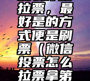 简单的来说下微信投票人工怎么刷票（微信纯人工投票）