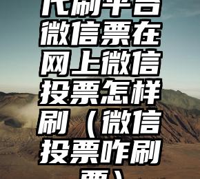 简单的来说下微信投票人工怎么刷票（微信纯人工投票）