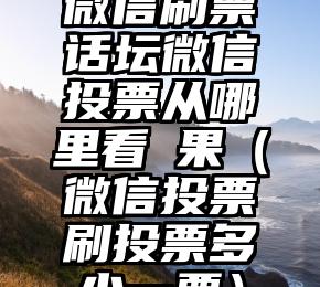简单的来说下微信投票人工怎么刷票（微信纯人工投票）