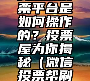 简单的来说下微信投票人工怎么刷票(微信纯人工投票)