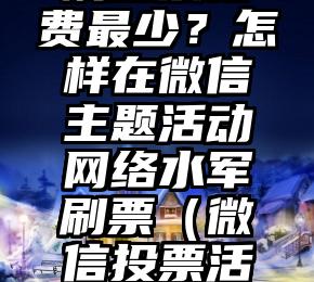 简单的来说下微信投票人工怎么刷票（微信纯人工投票）