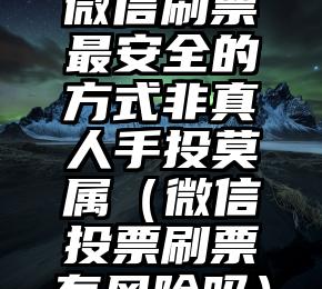 简单的来说下微信投票人工怎么刷票（微信纯人工投票）
