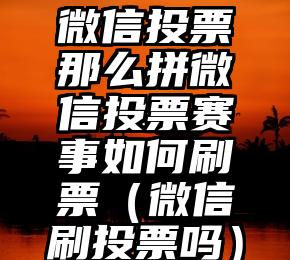简单的来说下微信投票人工怎么刷票（微信纯人工投票）