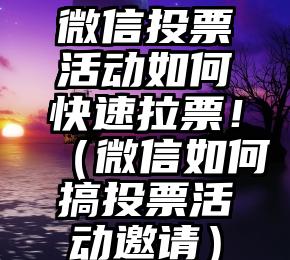 简单的来说下微信投票人工怎么刷票（微信纯人工投票）