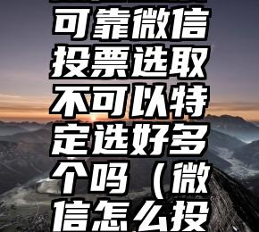 简单的来说下微信投票人工怎么刷票（微信纯人工投票）