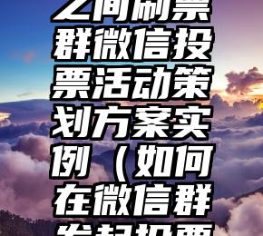简单的来说下微信投票人工怎么刷票（微信纯人工投票）