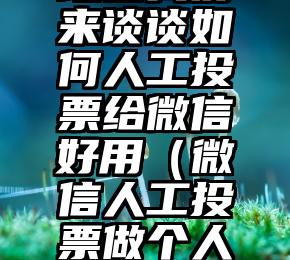 简单的来说下微信投票人工怎么刷票（微信纯人工投票）