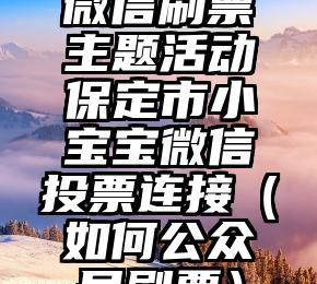 简单的来说下微信投票人工怎么刷票（微信纯人工投票）