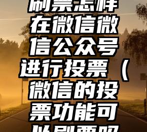 简单的来说下微信投票人工怎么刷票（微信纯人工投票）