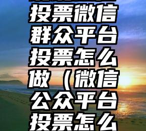 简单的来说下微信投票人工怎么刷票（微信纯人工投票）