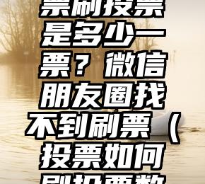 简单的来说下微信投票人工怎么刷票（微信纯人工投票）