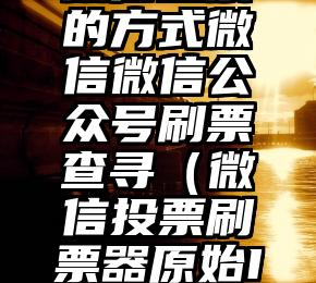 简单的来说下微信投票人工怎么刷票（微信纯人工投票）