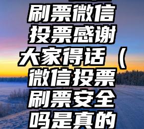 简单的来说下微信投票人工怎么刷票（微信纯人工投票）