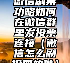 简单的来说下微信投票人工怎么刷票（微信纯人工投票）