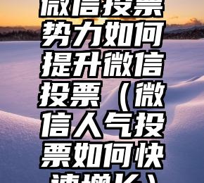 简单的来说下微信投票人工怎么刷票（微信纯人工投票）