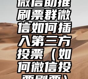 简单的来说下微信投票人工怎么刷票（微信纯人工投票）