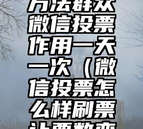 简单的来说下微信投票人工怎么刷票（微信纯人工投票）