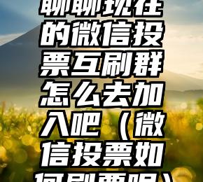 简单的来说下微信投票人工怎么刷票（微信纯人工投票）