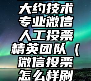 简单的来说下微信投票人工怎么刷票（微信纯人工投票）