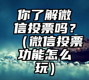 简单的来说下微信投票人工怎么刷票（微信纯人工投票）