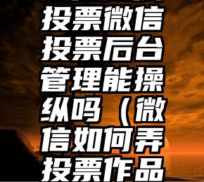 简单的来说下微信投票人工怎么刷票（微信纯人工投票）