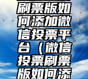 简单的来说下微信投票人工怎么刷票（微信纯人工投票）