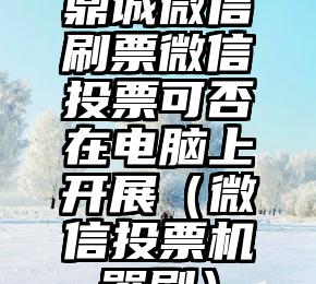 简单的来说下微信投票人工怎么刷票（微信纯人工投票）