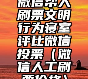 简单的来说下微信投票人工怎么刷票（微信纯人工投票）