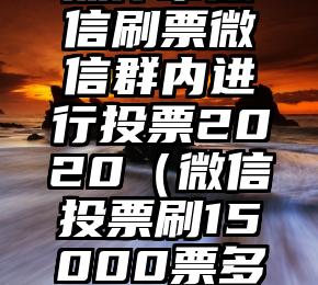 简单的来说下微信投票人工怎么刷票（微信纯人工投票）