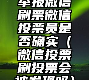 简单的来说下微信投票人工怎么刷票（微信纯人工投票）