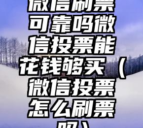 简单的来说下微信投票人工怎么刷票（微信纯人工投票）